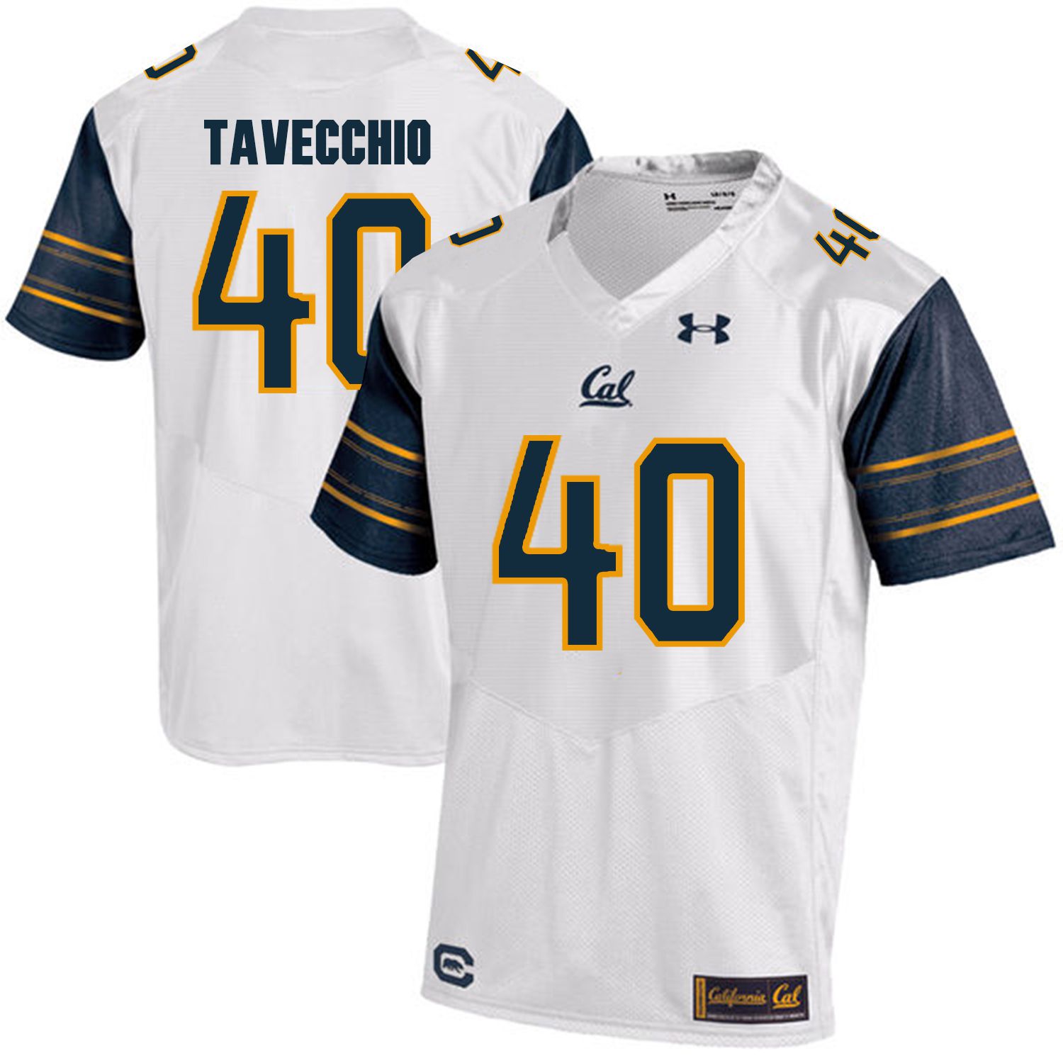Men California Golden Bears #40 Giorgio Tavecchio White Customized NCAA Jerseys1